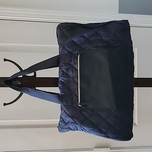 Quilted duffle bag, navy blue
